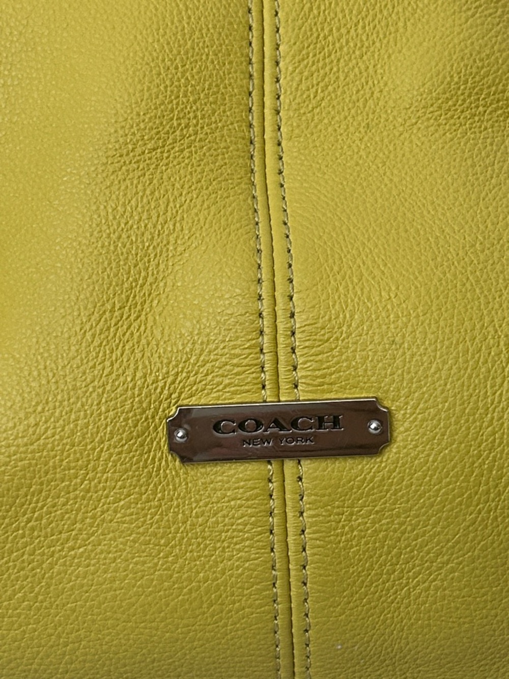 Coach Yellow Pebbled Leather Avery Hobo Tote Shoulder Bag with Purse Charms🌻🌻 - Picture 7 of 12